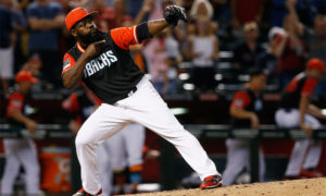 EL dominicano Fernando Rodney, cerrador de Grandes Ligas.