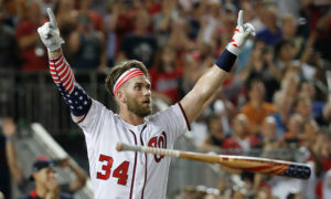 Bryce Harper estuvo sensacional ante su público de los Nacionales de Washington. Archivo.